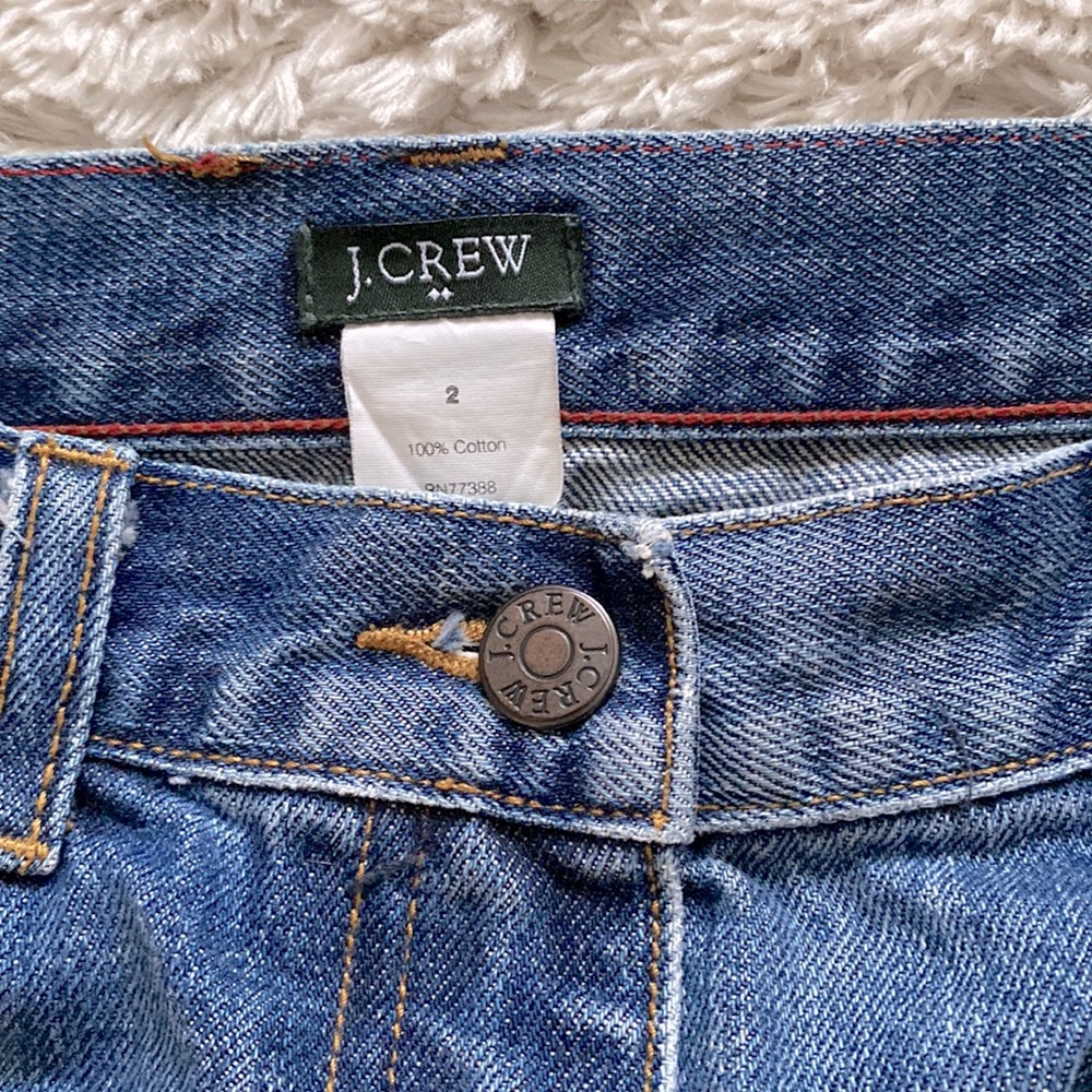 J. Crew denim distressed mini skirt size 2 - Picture 2 of 4